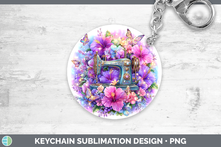Sewing Machine Keychain Best Sellers 08 Rainbow Summer Subli