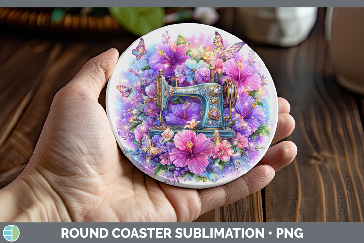 Sewing Machine Round Coaster Best Sellers 08 Rainbow Summer