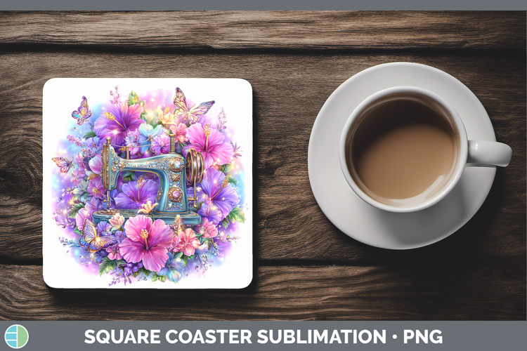 Sewing Machine Square Coaster Best Sellers 08 Rainbow Summer