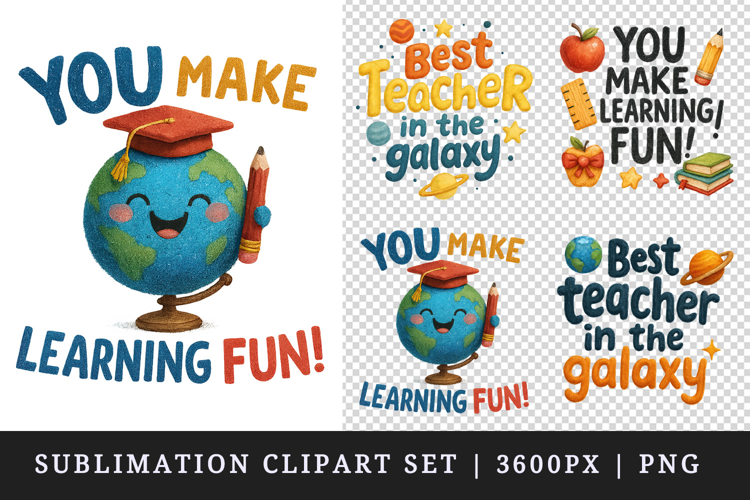 Best Teacher clipart printable sublimation design png
