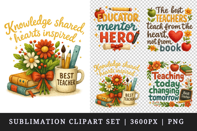 Best Teacher clipart printable sublimation design png