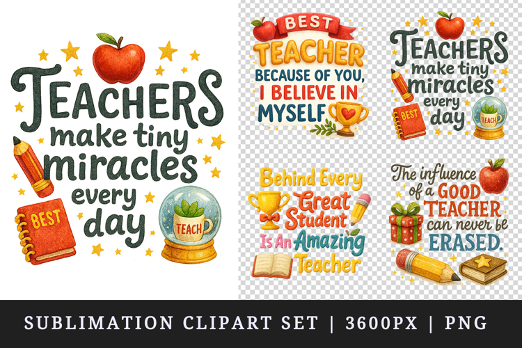Best Teacher clipart printable sublimation design png