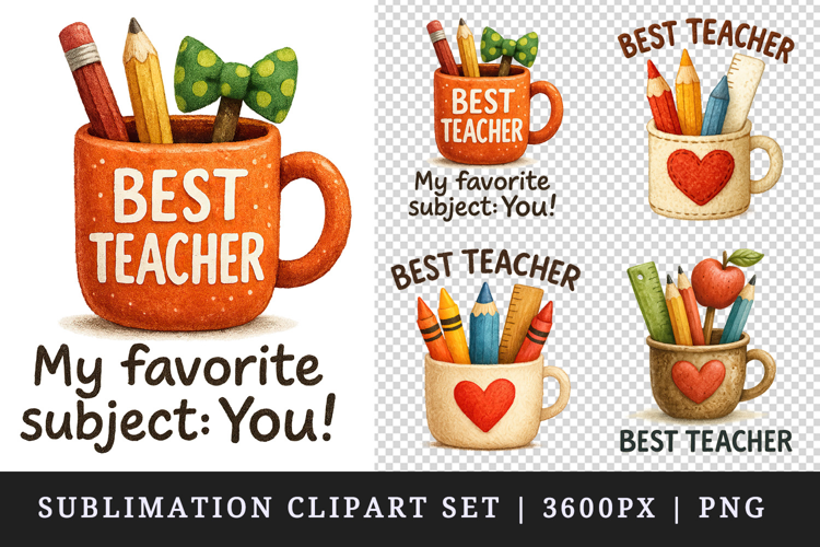 Best Teacher clipart printable sublimation design png