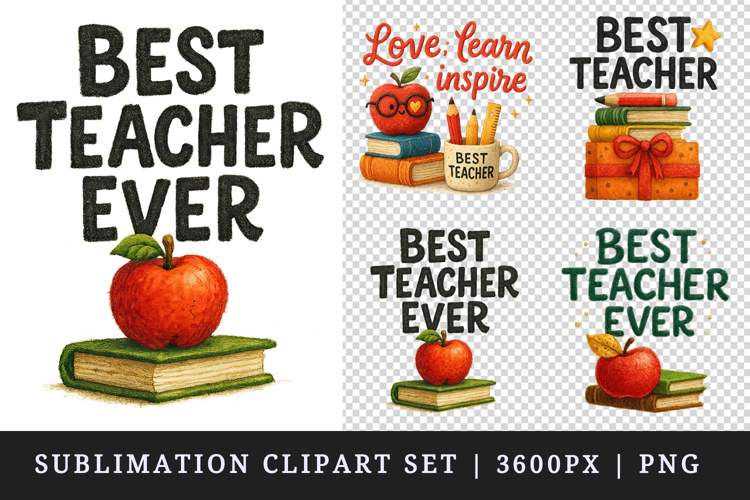 Best Teacher clipart printable sublimation design png