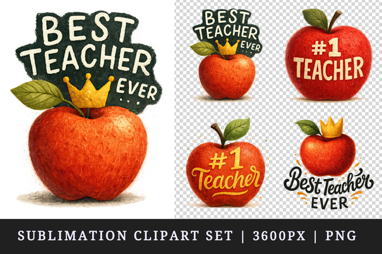 Best Teacher clipart printable sublimation design png
