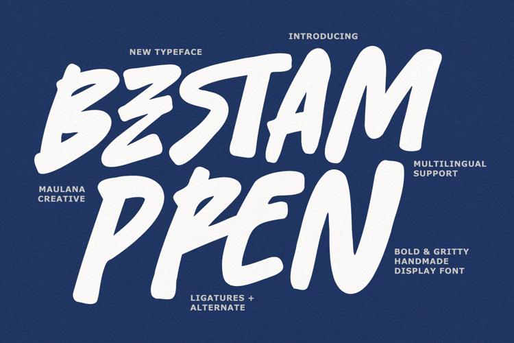 Bestam Pren Bold Gritty Handmade Display Font