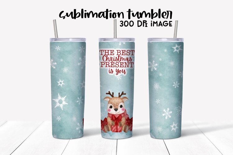 The Best Christmas Present 20 OZ Skinny Tumbler Sublimation example image 1