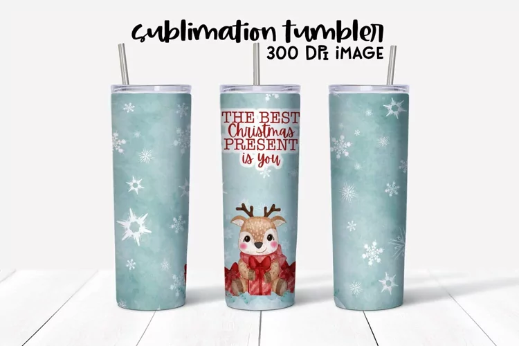 The Best Christmas Present 20 OZ Skinny Tumbler Sublimation