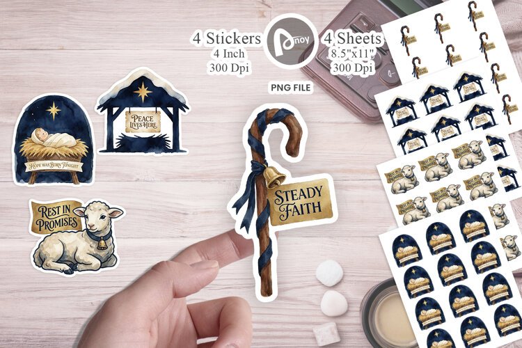 Bethlehem Nativity Keepsake Icons Sticker example image 1