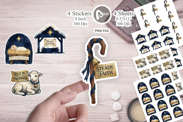 Bethlehem Nativity Keepsake Icons Sticker
