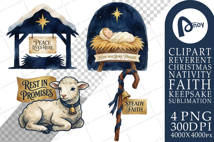 Bethlehem Nativity Keepsake Icons Sublimation