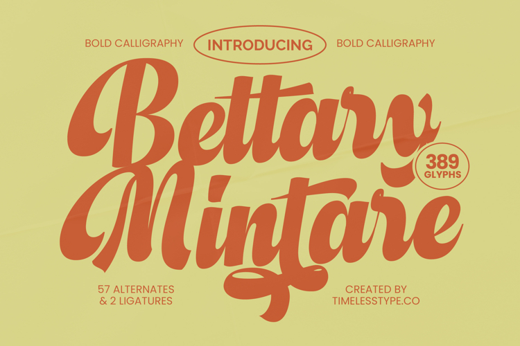 Bettary Mintare - Bold Calligraphy Font