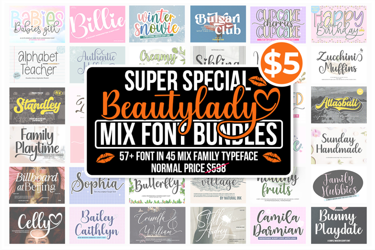 Super special Beauty Lady Font Bundle