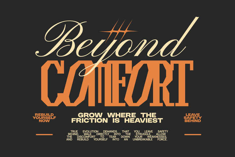 Beyond Comfort Aesthetic Typography Quote T shirt Design