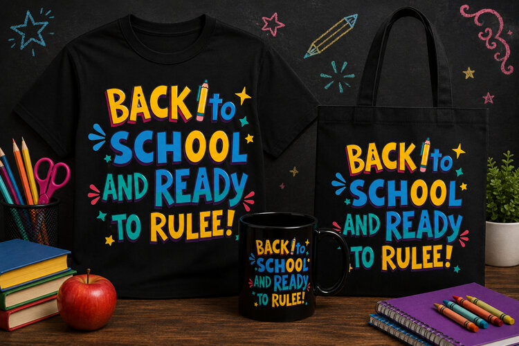 Back to School and Ready to Rule PNG, Teacher School Design example image 1