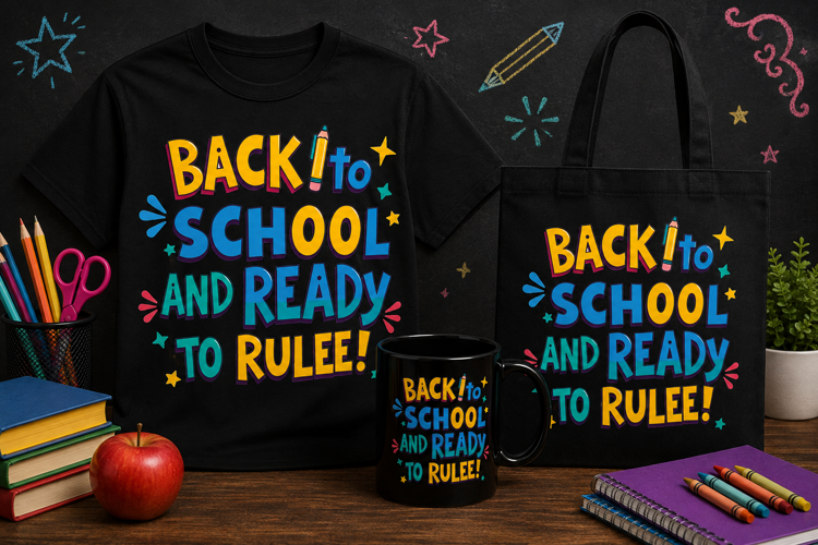 Back to School and Ready to Rule PNG, Teacher School Design