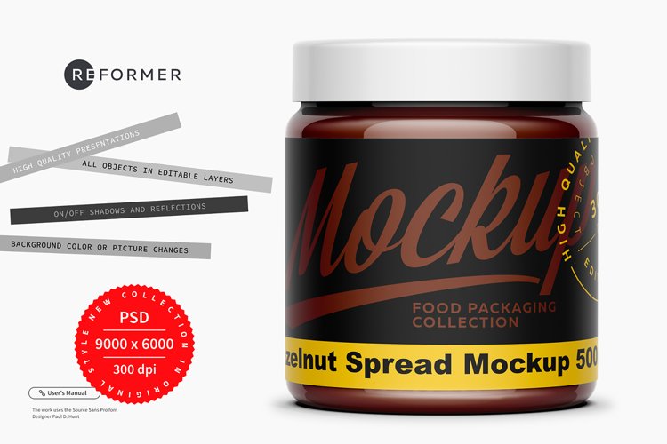 Hazelnut Spread Mockup 500ml example image 1