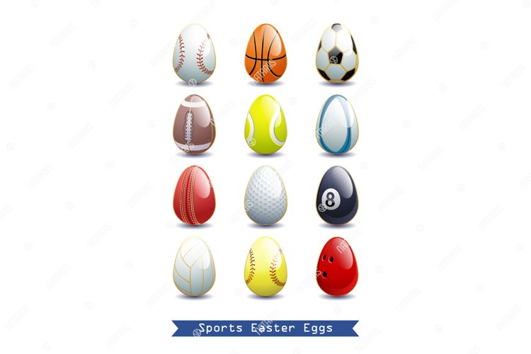 Collection of different Sports Easter Eggs. (489852)