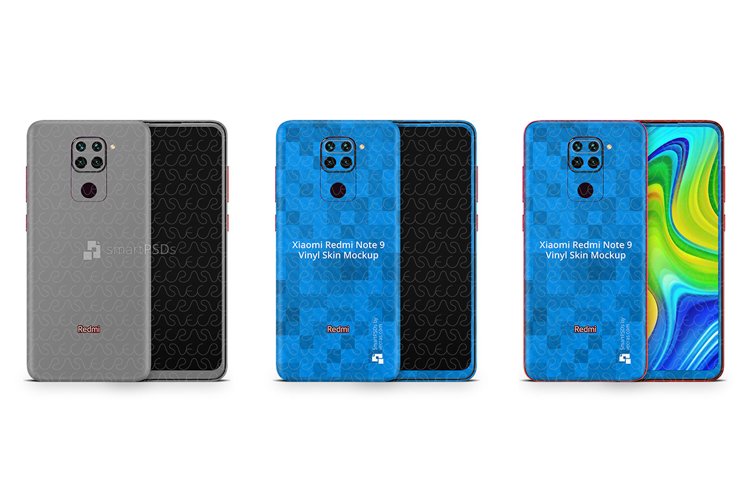 Redmi Note 9 2020 PSD Skin Mockup Template example image 1