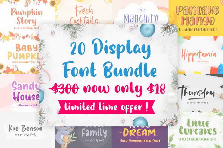 20 Display Font Bundle ! example image 1