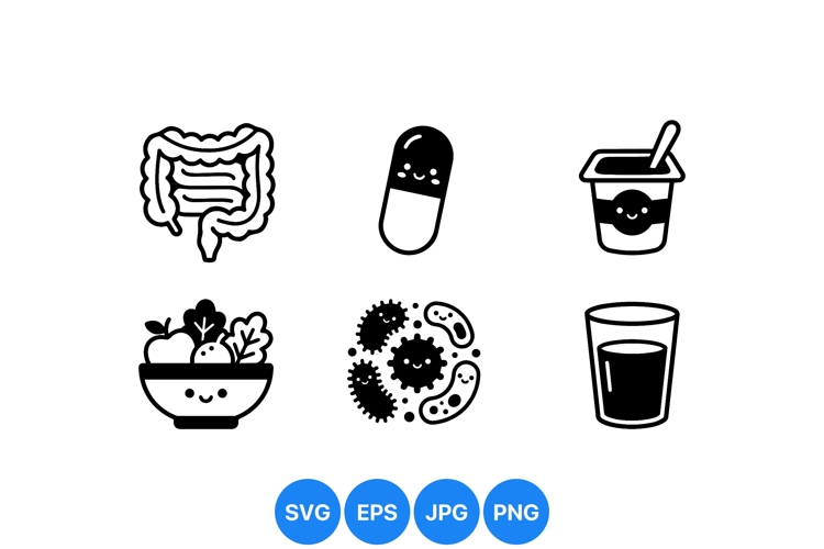 Wholesome Digestive Health Vector Icons