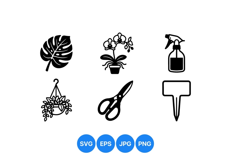 Houseplant Icons For Gardening And Craft Projects