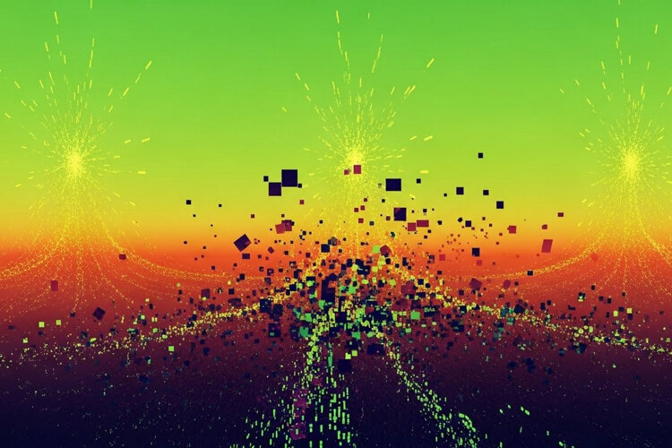 Abstract digital artwork with geometric shapes