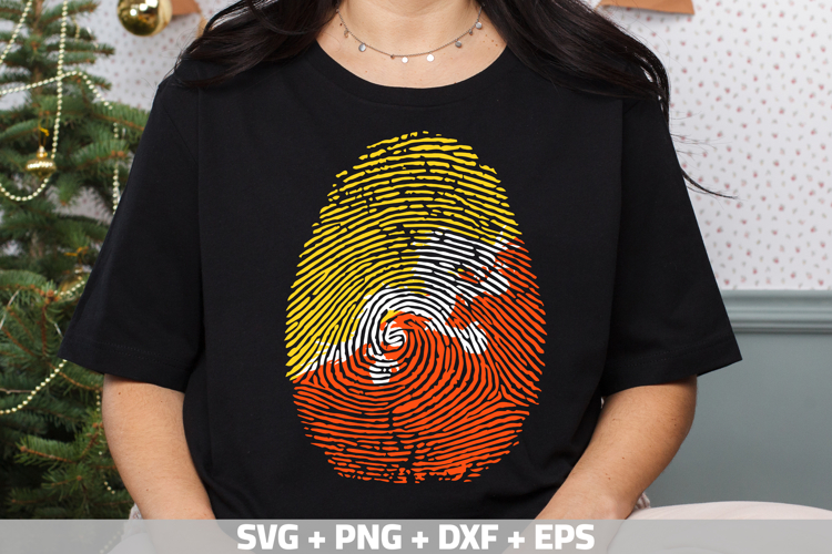 Bhutan SVG | Bhutan Flag Fingerprint | SVG PNG DXF EPS