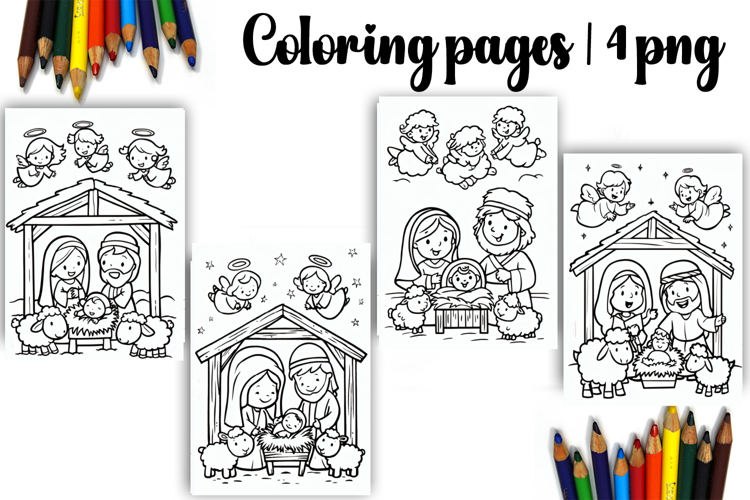 Bible Coloring Pages for Kids Easter Nativity Coloring Book