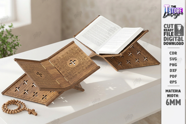 Bible Stand Laser Cut | Religious Book Stand | Book Holder