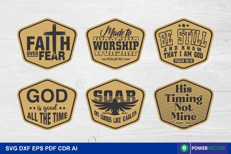 Christian Leather Patch, Bible Verse Badge Laser Files example image 1