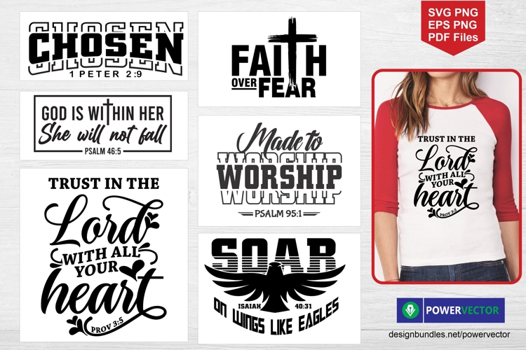 Bible Verse SVG Bundle | Christian Shirt Design Cut Files