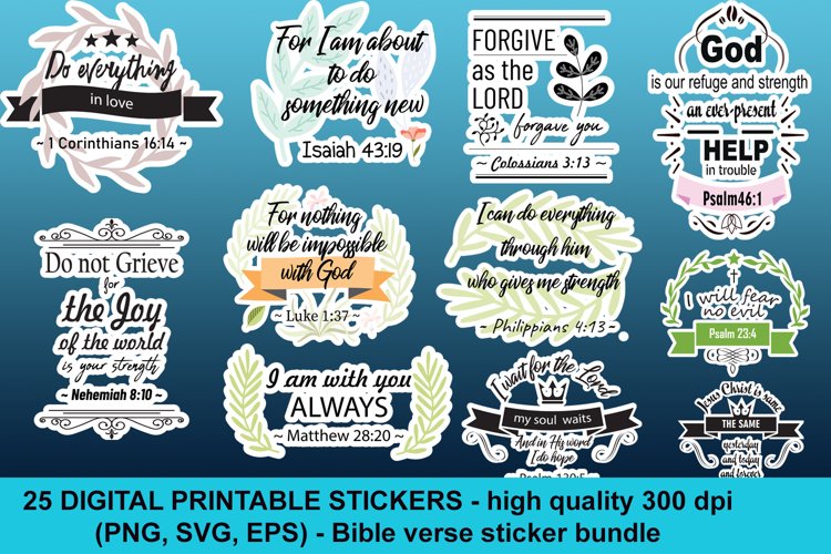 Bible Verse Sticker Bundle PNG SVG