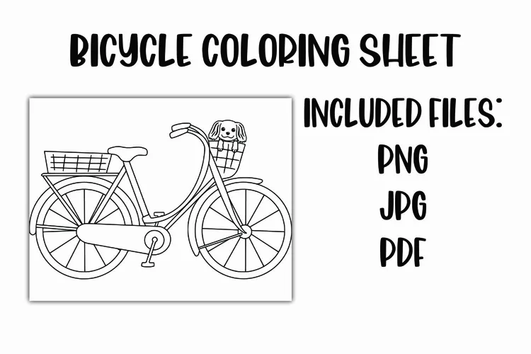 Bicycle with Dog Coloring Sheet