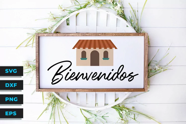 Bienvenido Above Spanish Style Home Diseño Español SVG