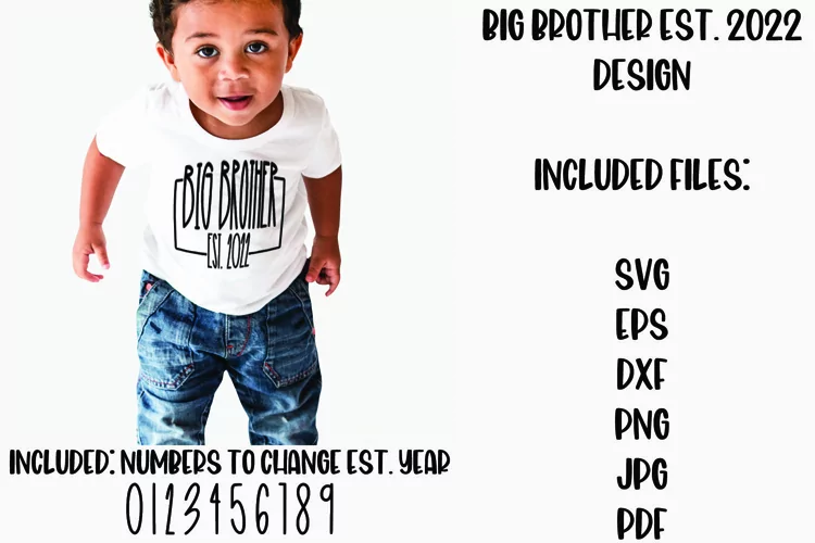 Handlettered Big Brother Est. 2022 SVG