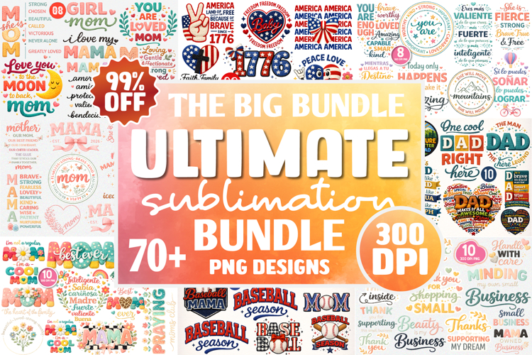 The Huge Sublimation Bundle, 70 Design, Best Seller