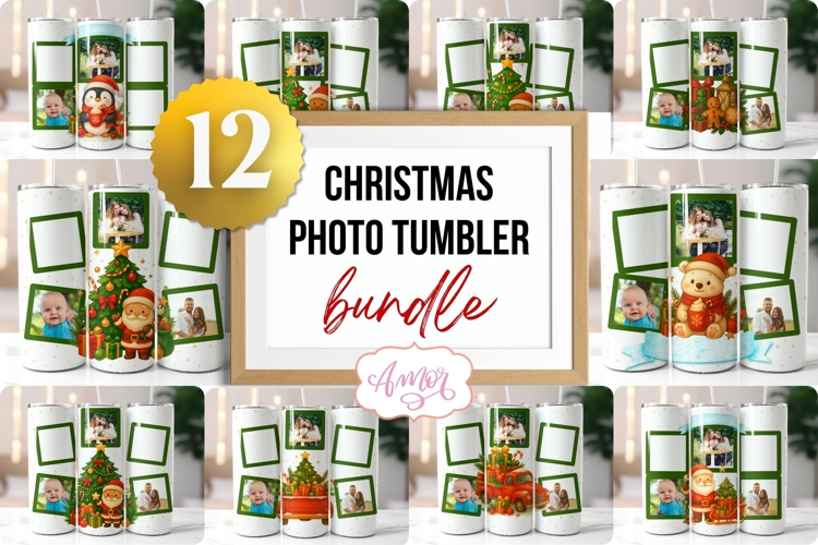 Christmas Photo tumbler wrap sublimation, Custom tumbler PNG