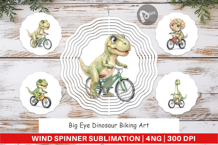 Dinosaur Biking Wind Spinner