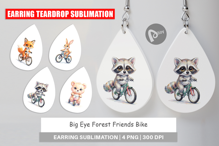 Big Eye Forest Friends Bike Earring