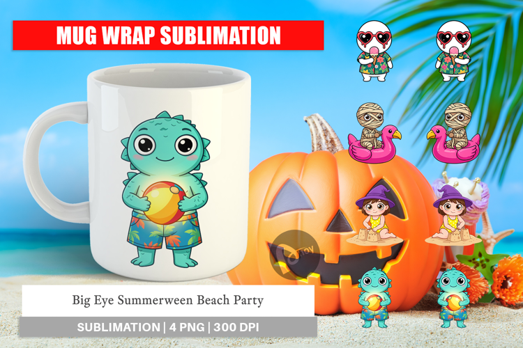 Big Eye Summerween Beach Party Mug Wrap