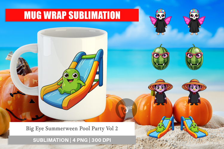 Big Eye Summerween Pool Party Mug Wrap