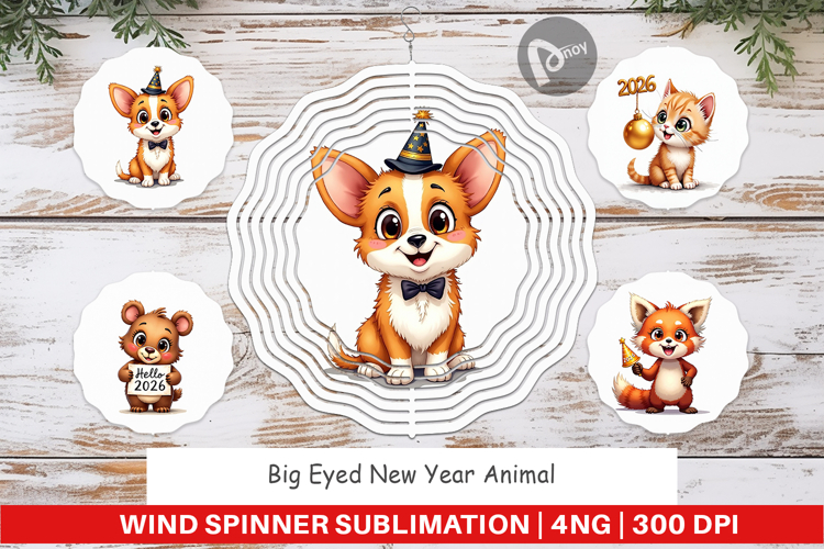 New Years Animal Party Wind Spinner