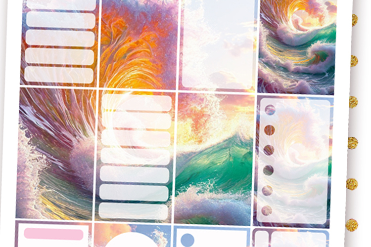 Big Planner Stickers Sea Ocean Summer vibes Colored