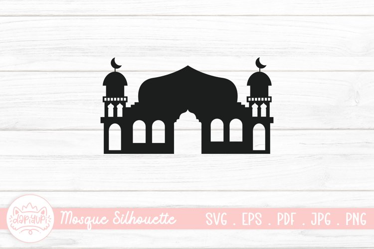 Islamic Mosque Silhouette SVG | Vector Muslim Mosque example image 1