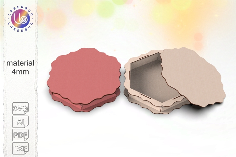 Extra Large Laser Cut Box SVG Hexagon 41cm with Lid