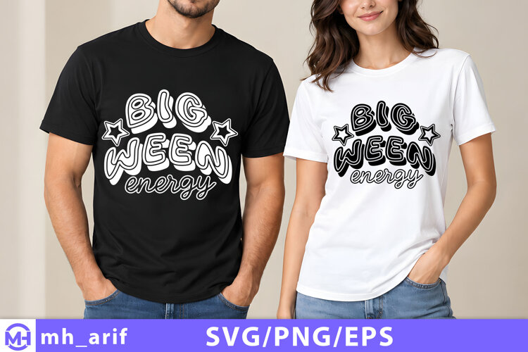 Big Ween Energy Halloween Fall Quote PNG T-shirt Design example image 1