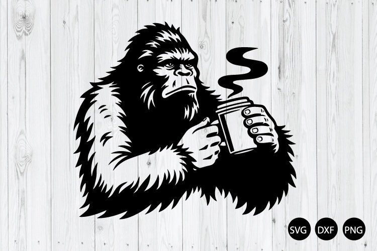 Bigfoot Coffee SVG, Sasquatch SVG, Coffee Lover SVG example image 1