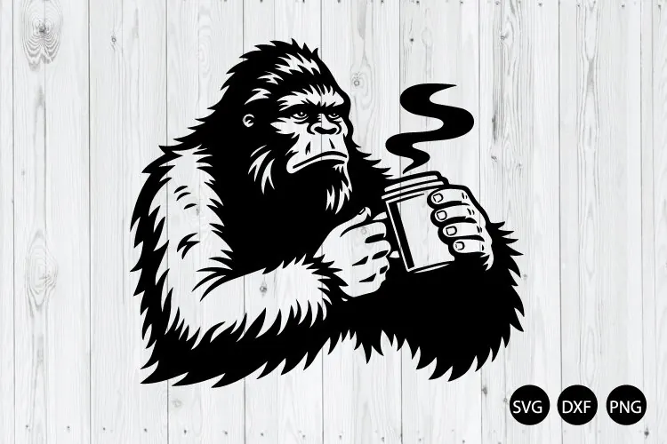 Bigfoot Coffee SVG, Sasquatch SVG, Coffee Lover SVG