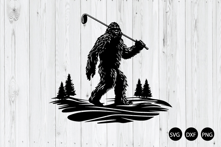 Bigfoot Playing Golf SVG, Golf SVG, Golf Bigfoot SVG
